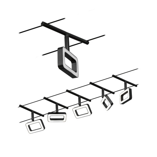 Sady - P 94485 LED lankový systém Frame základní sada 5x4,8W 3000K 230/12V černá mat/chrom - PAULMANN - foto 1