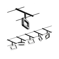 Sady - P 94485 LED lankový systém Frame základní sada 5x4,8W 3000K 230/12V černá mat/chrom - PAULMANN