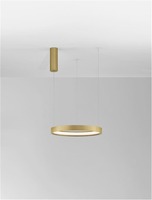 Kruhová - NV 9345615 Závěsné svítidlo PERRINE kartáčovaný zlatý hliník a akryl LED 30W 230V 3000K IP20 stmívatelné - NOVA LUCE