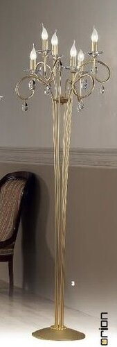 Stojací lampy - OR STL 12-1094/6 ZL Stojací lampa matné zlato, Swarovski závěsy, výška 175cm - ORION - foto 1