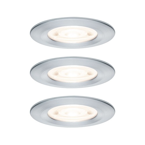 Koupelnová - P 92309 LED vestavné svítidlo Nova GU10 Flat nevýklopné IP44 3x4,9W 230V 2700K hliník broušený - PAULMANN - foto 1