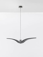 Dekorativní - BRO PC00962_003 Night Birds, závěsné svítidlo, 5W LED, šedé kouřové sklo BROKISGLASS / transparent kabel, délka 78cm - BROKIS A