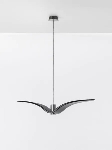 Dekorativní - BRO PC00962_003 Night Birds, závěsné svítidlo, 5W LED, šedé kouřové sklo BROKISGLASS / transparent kabel, délka 78cm - BROKIS A - foto 1
