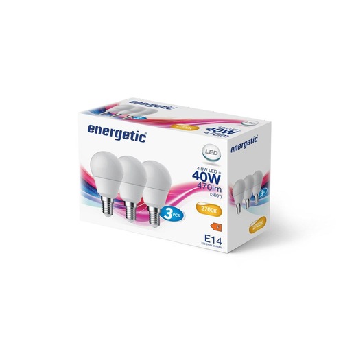 E14 - NOR 5172014323 E14 G45 3-kit 2700K 470lm - NORDLUX - foto 1