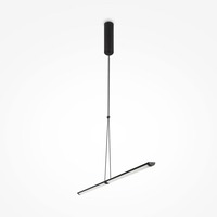 Podélná - M P096PL-L11BK Závěsné svítidlo Supersymmetry 4000K 18W studená bílá 1050lm černý hliník  - MAYTONI