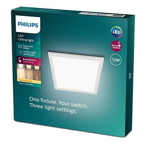 Hranatá - PH 8719514326620 LED Stropní přisazený panel Philips Superslim Touch CL560 8719514326620 12W 1100lm 2700K IP20 30cm bílý, 3-krokové stmívání - PHILIPS (929002665301) - foto 1