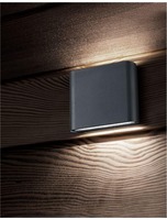 Nástěnná - NV 740401 Venkovní nástěnné svítidlo SOHO tmavě šedý hliník skleněný difuzor LED 2x3W 3000K 220-240V 2x60st. IP54 světlo nahoru a dolů - NOVA LUCE