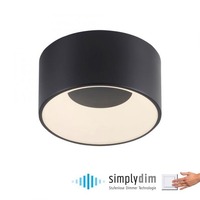 Kruhová - LD 14325-18 TANIKA LED stropní svítidlo černé průměr 16cm stmívatelné SimplyDim 3000K - JUST LIGHT