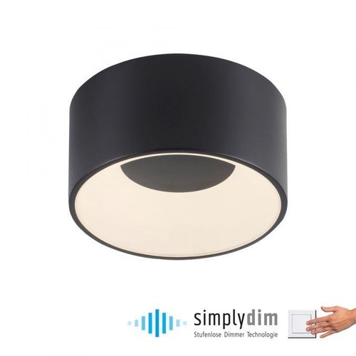 Kruhová - LD 14325-18 TANIKA LED stropní svítidlo černé průměr 16cm stmívatelné SimplyDim 3000K - JUST LIGHT - foto 1