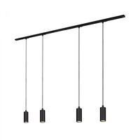 Lištové Briloner 230V - BRILO 8016045 1-fázový lištový systém, kompletní sada, 4x LED závěsná svítidla, černá - BRILO
