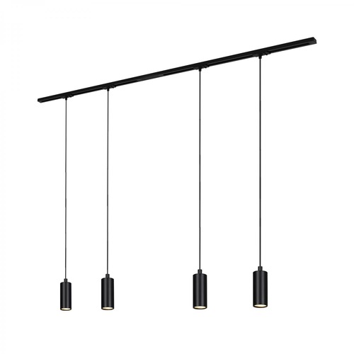 Lištové Briloner 230V - BRILO 8016045 1-fázový lištový systém, kompletní sada, 4x LED závěsná svítidla, černá - BRILO - foto 1