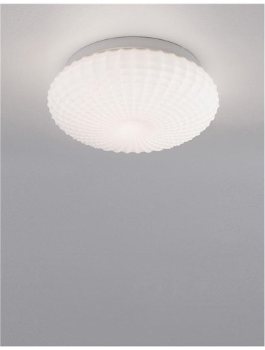 Kruhová - NV 9738256 Stropní svítidlo CLAM bílé sklo bílý kov E27 2x12W 230V IP44 bez žárovky - NOVA LUCE - foto 1