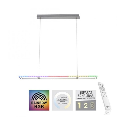 Podélná - LD 14638-55 FELIX60 LED závěsné svítidlo, stříbrná barva, stmívatelné, Rainbow RGB, paměťová funkce RGB+2700-5000K - LEUCHTEN DIREKT / JUST LIGHT - foto 1