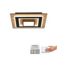 Hranatá - LD 14563-18 TOLA LED stropní svítidlo černé imitace dřeva s kovem nastavitelné vypínačem 3000K - JUST LIGHT
