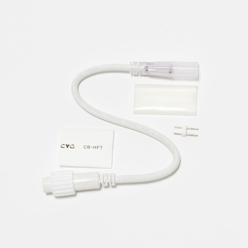 Příslušenství - DLED 2DN21 DecoLED Prodlužovací kabel pro dvoustranný LED Neon, IP67, 230V, 25 cm, bílý, samčí 2DN21 - foto 1