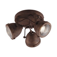 Bodová - FAN I-HABANA-PL3 Stropní svítidlo Habana, rezavé, 3 x GU10, 30,5 x 20 x 15,5 cm - FANEUROPE
