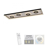 Hranatá - PN 6857-18 DUNE LED stropní svítidlo stmívatelné černá dálkový ovladač CCT tunelový efekt 2700-5000K - PAUL NEUHAUS