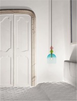 Dekorativní - NV 9009233 Závěsné svítidlo MURANO zlatý kov lesklé světle zelené, modré a růžové sklo E14 1x5W 230V IP20 bez žárovky - NOVA LUCE