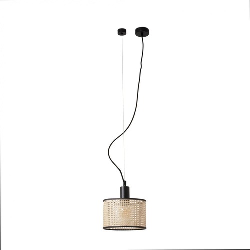 Válec - FARO 64314-47 MAMBO 210 závěsné svítidlo, černá/ratan, pr.210 - FARO - foto 1