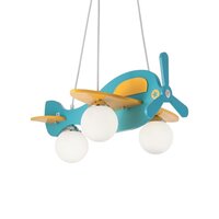 Dekorativní - ILUX 136325 Dětský závěsný lustr Ideal Lux Avion-1 SP3 blu 136325 modrý   - IDEALLUX