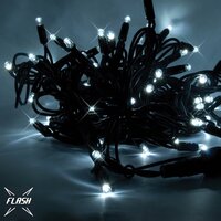 Venkovní řetězy - DLED SFNX120 DecoLED LED světelný řetěz, 20m, ledově bílá s FLASH efektem, 120 diod, černý kabel SFNX120
