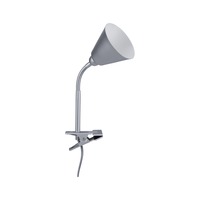 Stolní lampy s klipem - P 95432 Svítidlo se skřipcem Vitis Flexarm E14 šedá a šňůrový vypínač - PAULMANN
