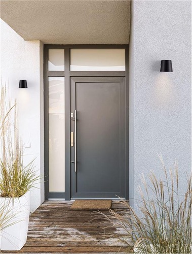 Nástěnná - NV 9136182 Venkovní nástěnné svítidlo OVI černý hliník skleněný difuzor GU10 1x7W 220-240V IP54 bez žárovky světlo dolů - NOVA LUCE - foto 1