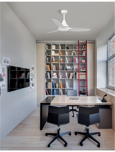 Ventilátory - NV 5267301 Stropní ventilátor se světlem SAMOA tělo z oceli matná černá a sklo 3ABS černé listy LED 18W 3000K - NOVA LUCE - foto 1