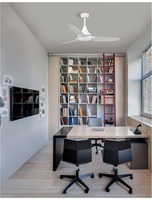 Ventilátory - NV 5267301 Stropní ventilátor se světlem SAMOA tělo z oceli matná černá a sklo 3ABS černé listy LED 18W 3000K - NOVA LUCE