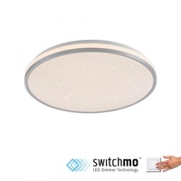 Kruhová - LD 14294-21 KYLE LED stropní svítidlo průměr 38cm stříbrné hvězdné nebe krokově stmívatelné 3000K - JUST LIGHT