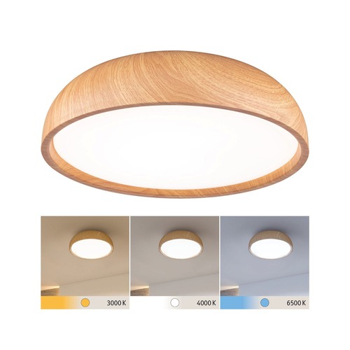 Kruhová - P 71083 Selection Bathroom LED stropní svítidlo Oka IP44 CCT 230V 24W design dřevo - PAULMANN - foto 1