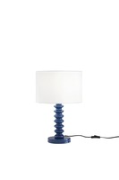 Stolní lampy dekorační - FAN I-SULTAN-L-BLU Stolní lampa Sultan (modrá + samet) kov + samet, 1 x E27, 15 W; lampa pr. 30 x 20 cm, konstrukce 30 x 30 x 45,5 cm - FANEUROPE