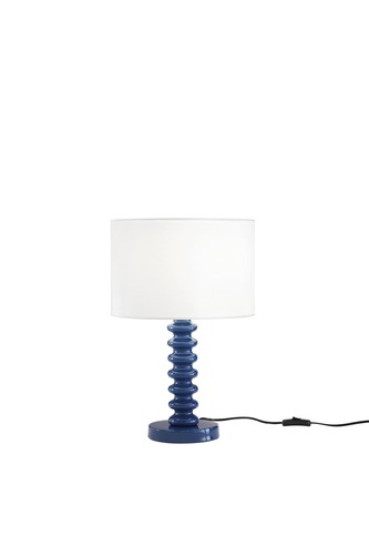 Stolní lampy dekorační - FAN I-SULTAN-L-BLU Stolní lampa Sultan (modrá + samet) kov + samet, 1 x E27, 15 W; lampa pr. 30 x 20 cm, konstrukce 30 x 30 x 45,5 cm - FANEUROPE - foto 1