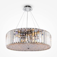 Kruhová - M MOD080CL-08CH Závěsné svítidlo Recinto E27 8x60W průhledné křišťál chrom kov - MAYTONI