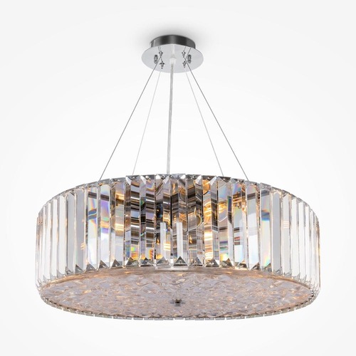 Kruhová - M MOD080CL-08CH Závěsné svítidlo Recinto E27 8x60W průhledné křišťál chrom kov - MAYTONI - foto 1