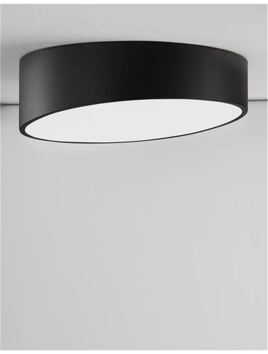 Kruhová - NV 9111261 Stropní svítidlo MAGGIO černý hliník matný bílý akrylový difuzor LED 30W 230V 3000K IP20 - NOVA LUCE - foto 1