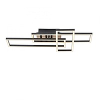 Hranatá - LD 14051-79 LED stropní svítidlo AKUSTIKA, dřevo, přírodní, moderní černá, otočné, 3000K - JUST LIGHT