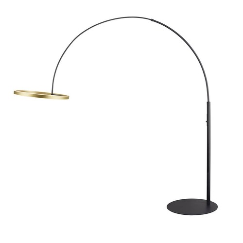 Stojací lampy - LA 1006350 ONE BOW FL stojací lampa černá/mosaz 20 W 1200/1200 lm 2700/3000 K CRI90 140° - BIG WHITE (SLV) - foto 1