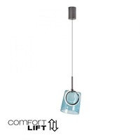 Dekorativní - PN 2541-56 ZULA LED závěsné svítidlo 1 ramenné kov/sklo modrá nastavitelná výška 3000K - PAUL NEUHAUS