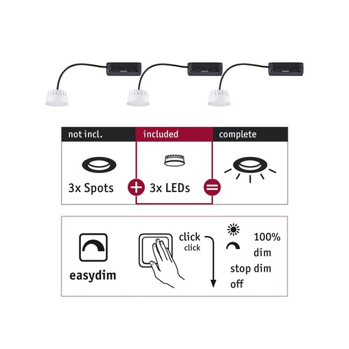 LED moduly - P 92477 Žárovky Choose LED-Modul Coin EasyDim 3x6,5W 2.700 - PAULMANN - foto 1