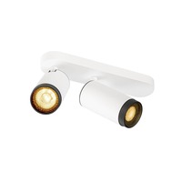 Bodová - LA 1009096 GRIP! L SPOT CL, double, QPAR51, stropní svítidlo pro povrchovou montáž, válcové, 2 x max. 6 W, bílé / černé - BIG WHITE (SLV)