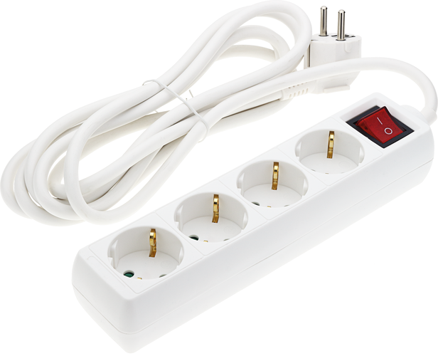 Zásuvky a adaptéry - Napájecí proužek 4 zásuvky + tlačítko ON/OFF - foto 1