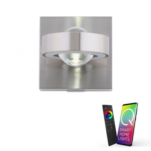 Nepřímé osvětlení - PN 9185-55 Q-MIA LED nástěnné svítidlo v barvě oceli s nastavitelnou barvou světla Smart Home ZigBee RGB+3000-5000K - PAUL NEUHAUS - foto 1