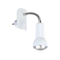 S ramenem - BRI 2739-016P Flexibilní svítidlo do zásuvky 22 cm 1x E14 25W bílé - BRILONER