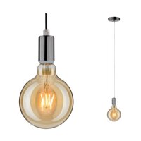 Koupelnová - P 79754 Závěsné svítidlo Larus E27 max. 1x20W černý chrom IP44 - PAULMANN