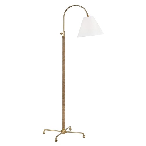 Stojací lampy - HVLG MDSL503-AGB-CE Stojací lampa CURVES NO. 1 ocel/textil staromosaz/bílá E27 1x40W - HUDSON VALLEY - foto 1