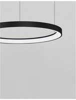 Kruhová - NV 9853682 Závěsné svítidlo PERTINO černý hliník a akryl LED 38W 230V 3000K IP20 stmívatelné - NOVA LUCE
