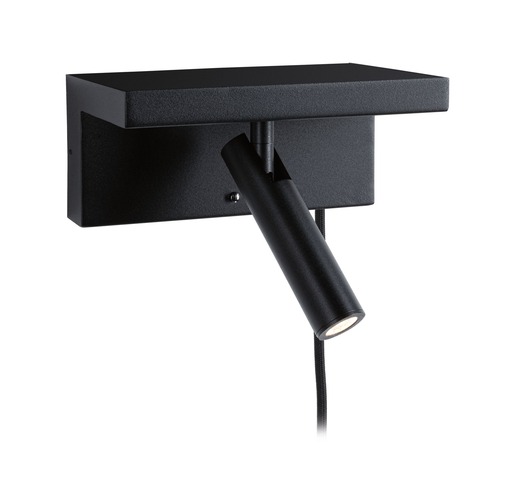 Dekorativní - P 71107 LED nástěnné svítidlo 3-krokové-stmívatelné Jerik USB C 3000K 230V 2,4W stmívatelné černá mat - PAULMANN - foto 1