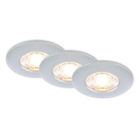 Kruhová - BRI 7606034 3ks sada LED vestavné svítidlo, 6,5 cm, 3,6W, 350lm matný chrom - BRILONER