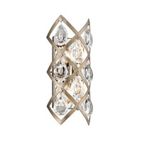 Dekorativní - HVLG 214-12-CE Nástěnné svítidlo TIARA kov/ocel/křišťál bronz/čirá E14 2x60W - HUDSON VALLEY (Corbettt)